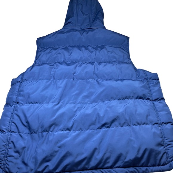 St Johns Bay Mens Big Tall 3XT 3XG Blue Puffer Vest Hooded Full Zip Pockets - Picture 10 of 11